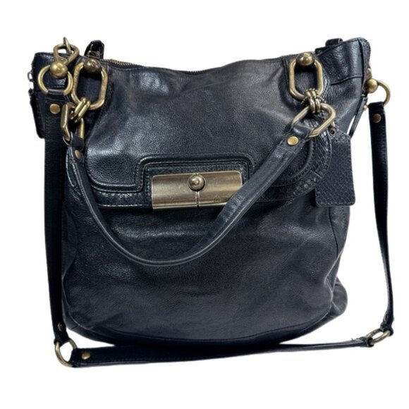 COACH Womens Kristin Elevated Black Leather Crossbody Shoulder Tote Bag - Picture 1 of 16